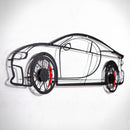 Bugatti Wall Art – Luxury Steel Silhouette with Spinning Wheels-KAFMEKA018