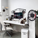 Bugatti Wall Art – Luxury Steel Silhouette with Spinning Wheels-KAFMEKA018