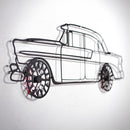1956 Chevrolet Bel Air Wall Art – Classic Steel Silhouette with Spinning Wheels-KAFMEKA020