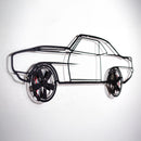 1969 Chevrolet Camaro Wall Art – Classic Steel Silhouette with Spinning Wheels-KAFMEKA021