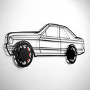 1990 Mercedes-Benz 500 SEC Wall Art – Steel Silhouette with Spinning Wheels-KAFMEKA032