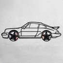 Classic Porsche 911 Wall Art – Retro Steel Silhouette with Spinning Wheels-KAFMEKA038