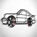 Classic Porsche 911 Wall Art – Retro Steel Silhouette with Spinning Wheels-KAFMEKA038