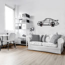 Classic Porsche 911 Wall Art – Retro Steel Silhouette with Spinning Wheels-KAFMEKA038