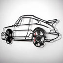Classic Porsche 911 Wall Art – Retro Steel Silhouette with Spinning Wheels-KAFMEKA038