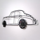 Rolls-Royce Silver Wall Art – Classic Luxury Steel Silhouette with Spinning Wheels-KAFMEKA040