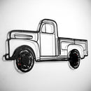 1949 Ford Pickup Wall Art – Classic Truck Steel Silhouette with Spinning Wheels-KAFMEKA041