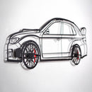 Subaru Impreza Wall Art – Rally Legend Steel Silhouette with Spinning Wheels-KAFMEKA042