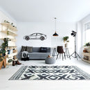 Tesla Model S Wall Art – Electric Car Steel Silhouette with Spinning Wheels-KAFMEKA045