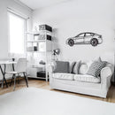 Tesla Model S Wall Art – Electric Car Steel Silhouette with Spinning Wheels-KAFMEKA045