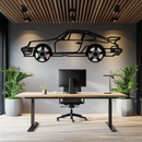 Porsche 911 Classic Metal Wall Art – Rotating Wheel Automotive Silhouette, Premium Gift for Car Lovers- KAFMEKA049