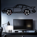 Porsche 911 Classic Metal Wall Art – Rotating Wheel Automotive Silhouette, Premium Gift for Car Lovers- KAFMEKA049