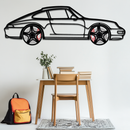 Porsche 911 (993) Silhouette Metal Wall Art – Classic Sports Car Décor with Rotating Wheels 🏁🔥,KAFMEKA058