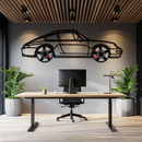Porsche 911 (993) Silhouette Metal Wall Art – Classic Sports Car Décor with Rotating Wheels 🏁🔥,KAFMEKA058