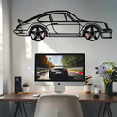 PORSCHE 911 SC Metal Wall Art – Classic Silhouette with Rotating Wheels 🚗✨KAFMEKA060