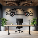 PORSCHE 911 SC Metal Wall Art – Classic Silhouette with Rotating Wheels 🚗✨KAFMEKA060