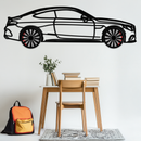 Mercedes C300 Coupe Metal Wall Art – Rotating Wheels Edition – Luxury Car Silhouette Decor for Home, Office & Garage - KAFMEKA074