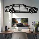 Mercedes CLS Metal Car Wall Art – Rotating Wheels • Luxury Automotive Decor Gift - KAFMEKA077