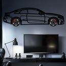 Mercedes E53 AMG Rotating Wheel Metal Wall Art – Luxury Coupe Silhouette Decor for Car Enthusiasts- KAFMEKA078
