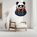 Cool Panda with Hoodie Metal Wall Art – Urban Animal UV Print Decor-KAFUVM001