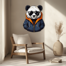 Cool Panda with Hoodie Metal Wall Art – Urban Animal UV Print Decor-KAFUVM001