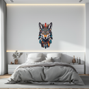 Colorful Tribal Wolf Metal Wall Art – Spirit Animal UV Decor-KAFUVM002