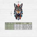 Colorful Tribal Wolf Metal Wall Art – Spirit Animal UV Decor-KAFUVM002