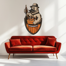 Bearded Beer Bear Metal Wall Art – Funny Bar UV Decor-KAFUVM006