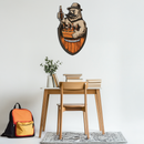 Bearded Beer Bear Metal Wall Art – Funny Bar UV Decor-KAFUVM006