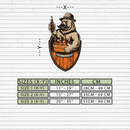 Bearded Beer Bear Metal Wall Art – Funny Bar UV Decor-KAFUVM006
