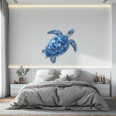 Blue Mosaic Sea Turtle Metal Wall Art – Ocean UV Decor-KAFUVM007