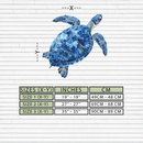 Blue Mosaic Sea Turtle Metal Wall Art – Ocean UV Decor-KAFUVM007