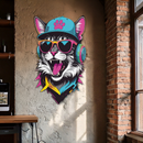 Cool Cat DJ Metal Wall Art – Street Style UV Decor-KAFUVM008