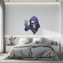 Grim Reaper Peace Metal Wall Art – Purple Skull UV Print Decor-KAFUVM019