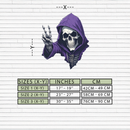 Grim Reaper Peace Metal Wall Art – Purple Skull UV Print Decor-KAFUVM019