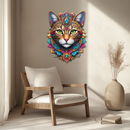 Psychedelic Mandala Cat Wall Art – Vibrant Boho Decor-KAFUVM025