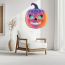 Pumpkin Metal Wall Art – Halloween Jack-o'-Lantern Decor-KAFUVM027