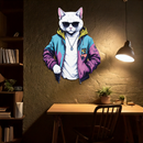 Street Style Cat Metal Wall Art – Cool Urban Decor-KAFUVM028