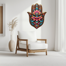 Mystic Hamsa Hand Metal Wall Art – Boho Evil Eye Decor-KAFUVM030