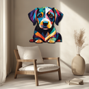 Colorful Geometric Puppy Metal Wall Art Decor-KAFUVM032