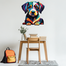 Colorful Geometric Puppy Metal Wall Art Decor-KAFUVM032