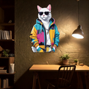 Cool Cat Metal Wall Art – Urban Street Style Decor-KAFUVM033