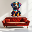 Colorful Geometric Dog Metal Wall Art – Bold Puppy Decor-KAFUVM038