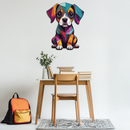 Geometric Puppy Metal Wall Art – Color Pop Dog Decor-KAFUVM039
