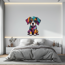 Geometric Puppy Metal Wall Art – Color Pop Dog Decor-KAFUVM039