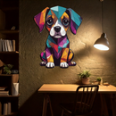 Geometric Puppy Metal Wall Art – Color Pop Dog Decor-KAFUVM039