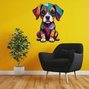 Geometric Puppy Metal Wall Art – Color Pop Dog Decor-KAFUVM039