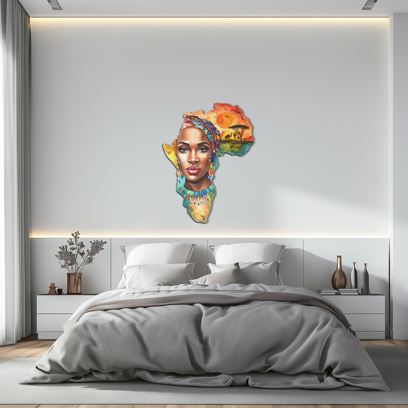 African Queen Metal Wall Art – Bold Cultural Decor-KAFUVM040