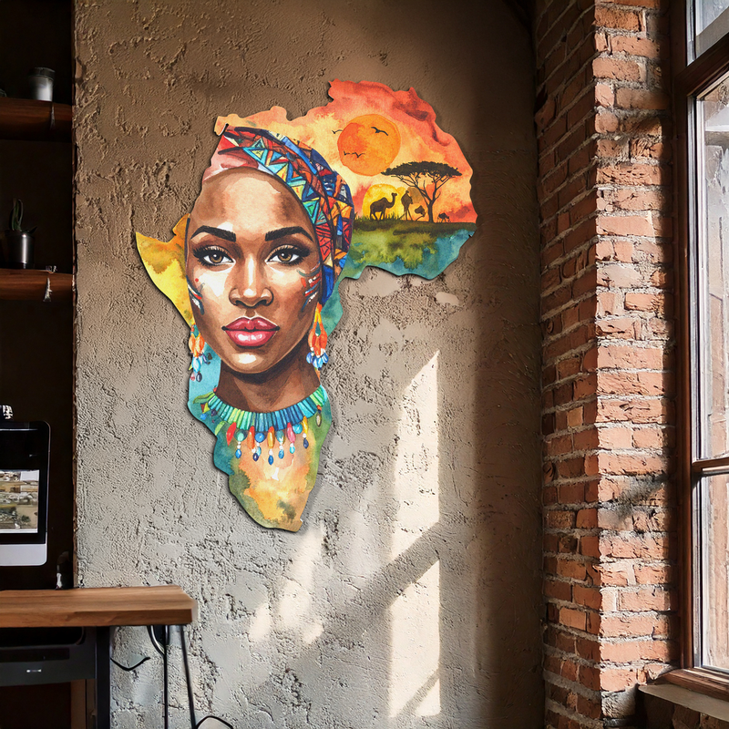 African Queen Metal Wall Art – Bold Cultural Decor-KAFUVM040