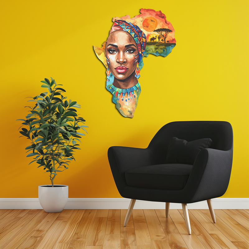 African Queen Metal Wall Art – Bold Cultural Decor-KAFUVM040